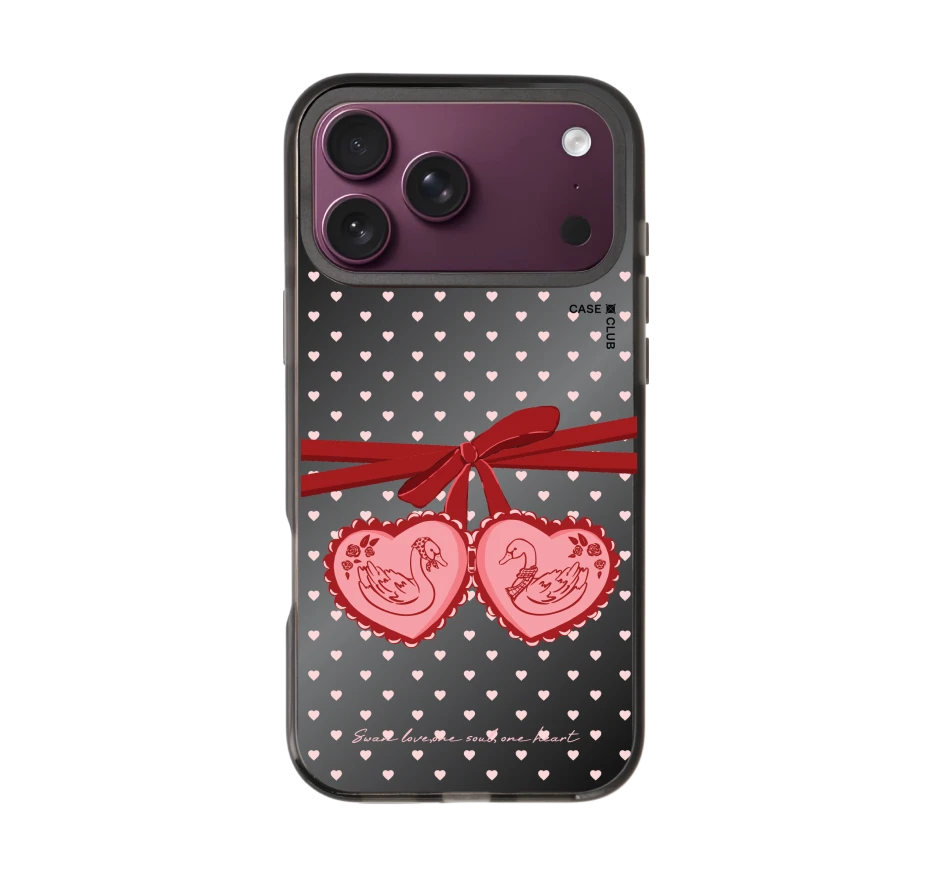 double heart cherry ribbon