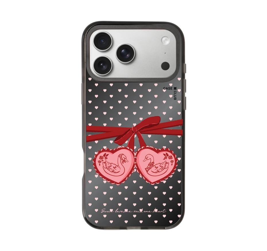double heart cherry ribbon