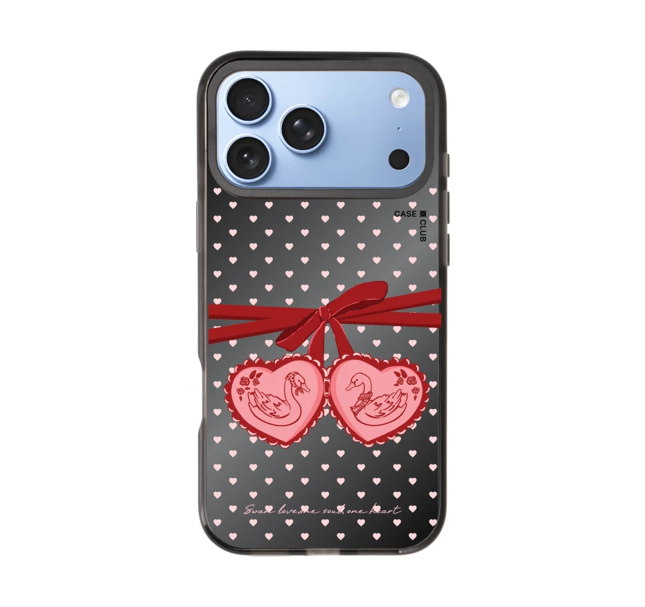 double heart cherry ribbon
