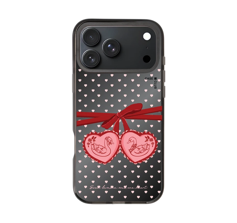 double heart cherry ribbon