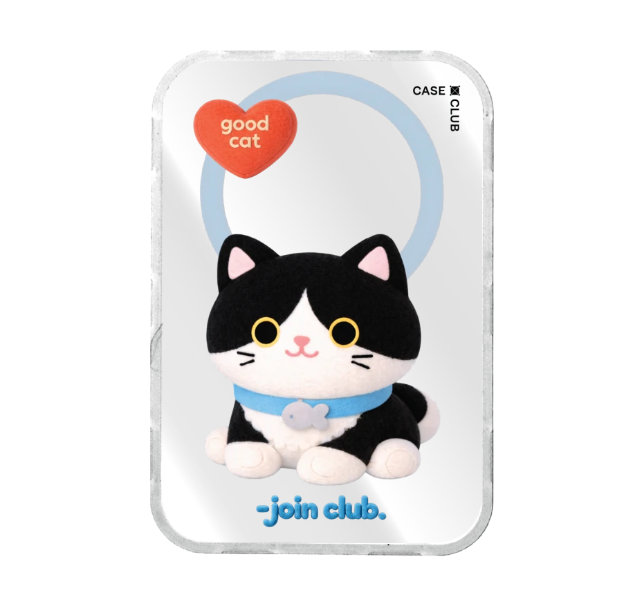 join the club heartful tuxedo cat