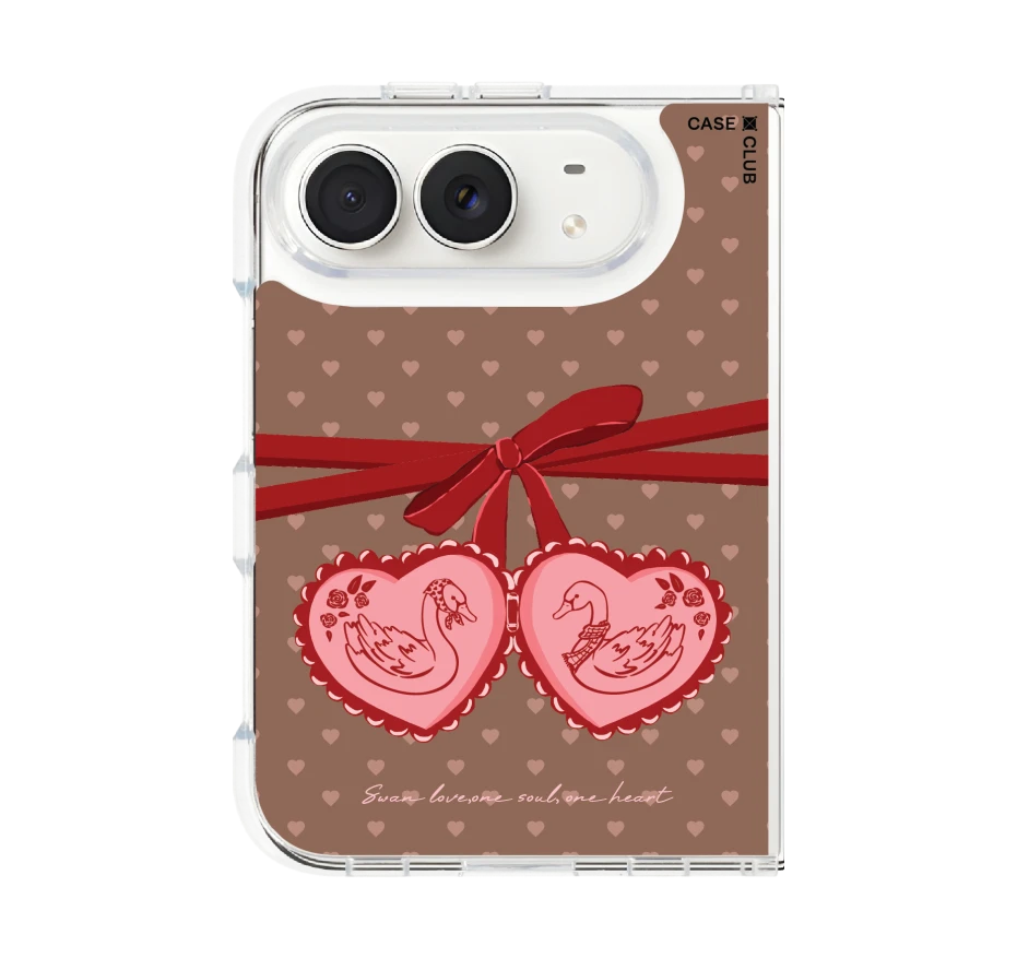 double heart cherry ribbon