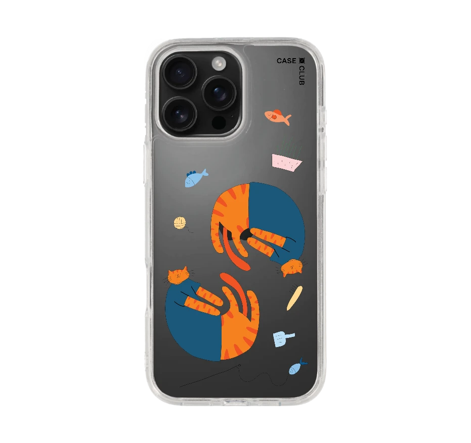 orange cat with blue shirt