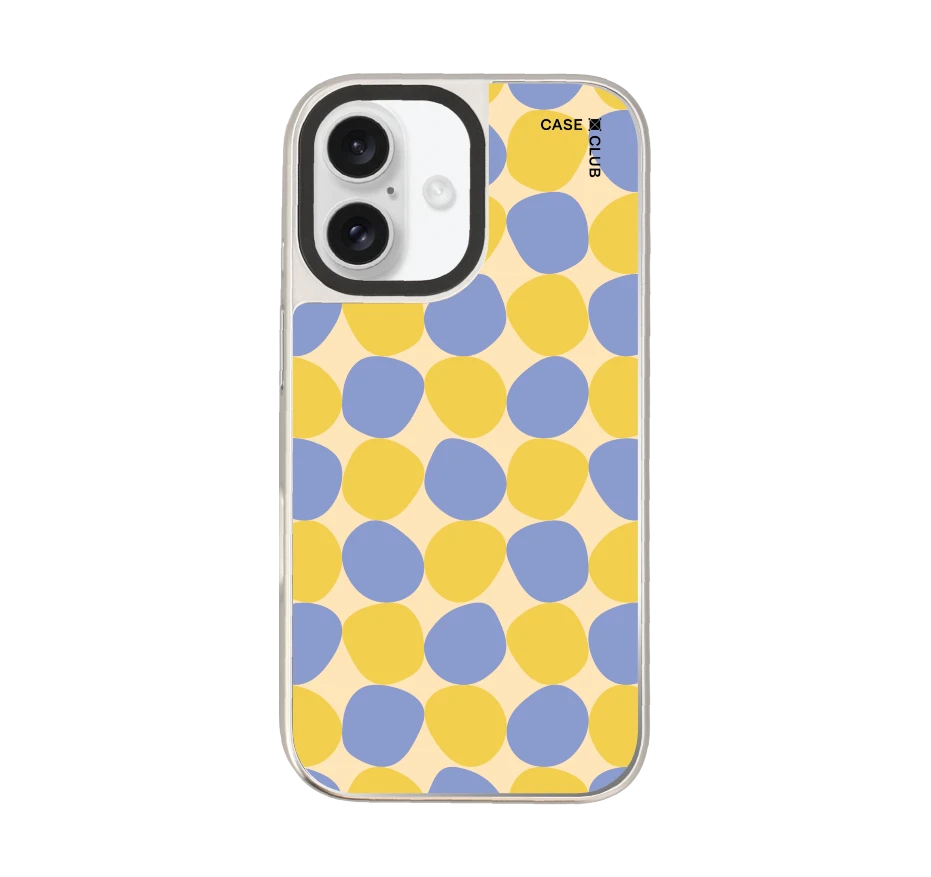 ลาย dot จุดสีเหลืองน้ำเงิน