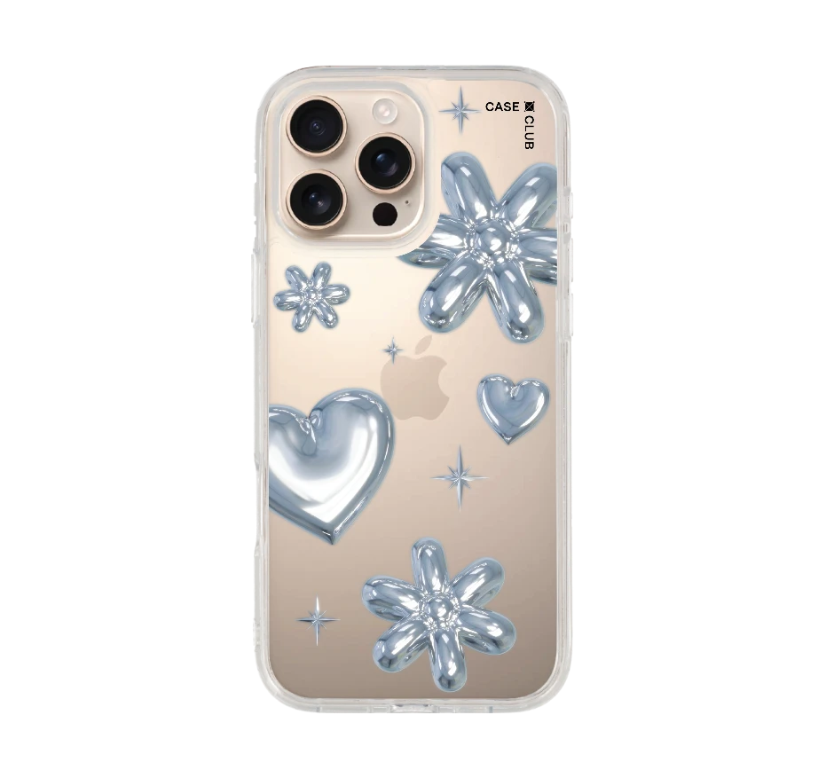 flower & heart metallic balloons