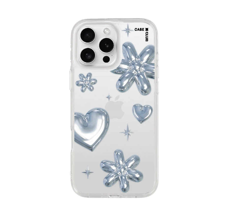 flower & heart metallic balloons