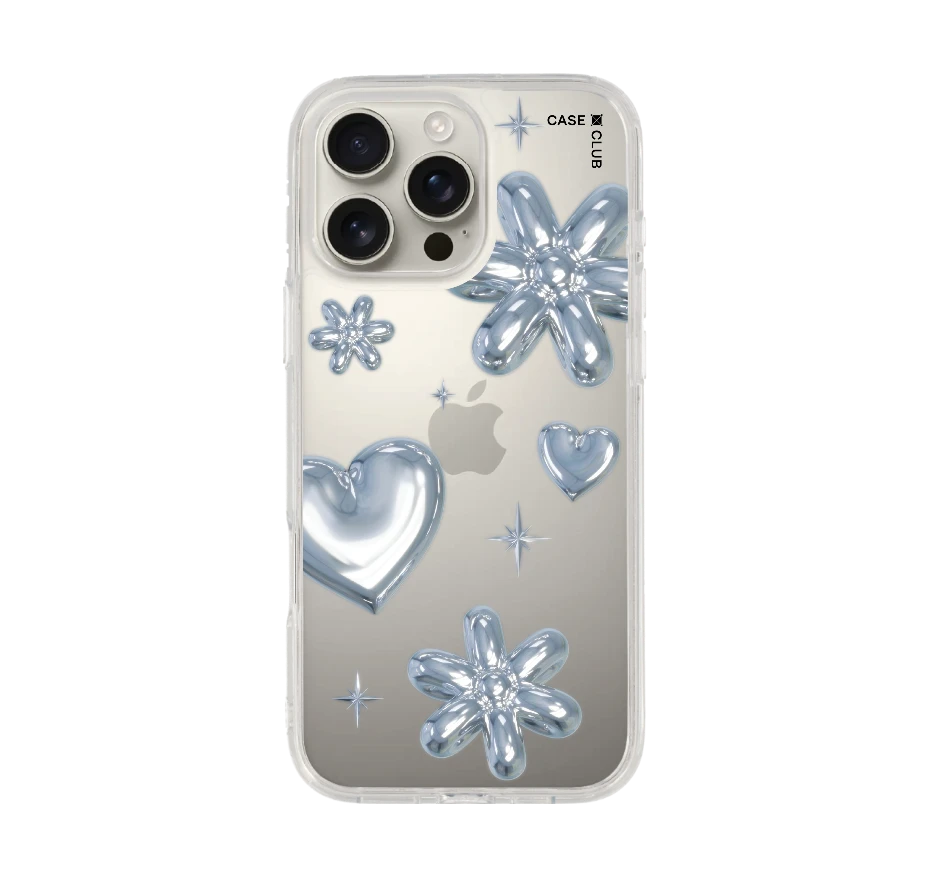 flower & heart metallic balloons