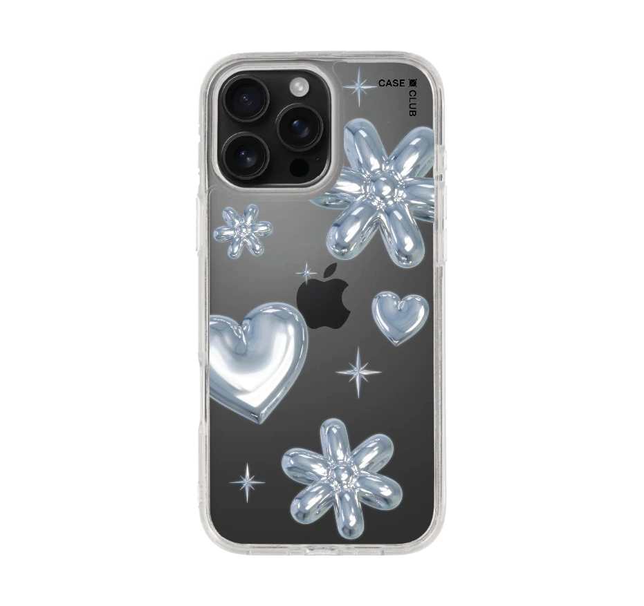 flower & heart metallic balloons