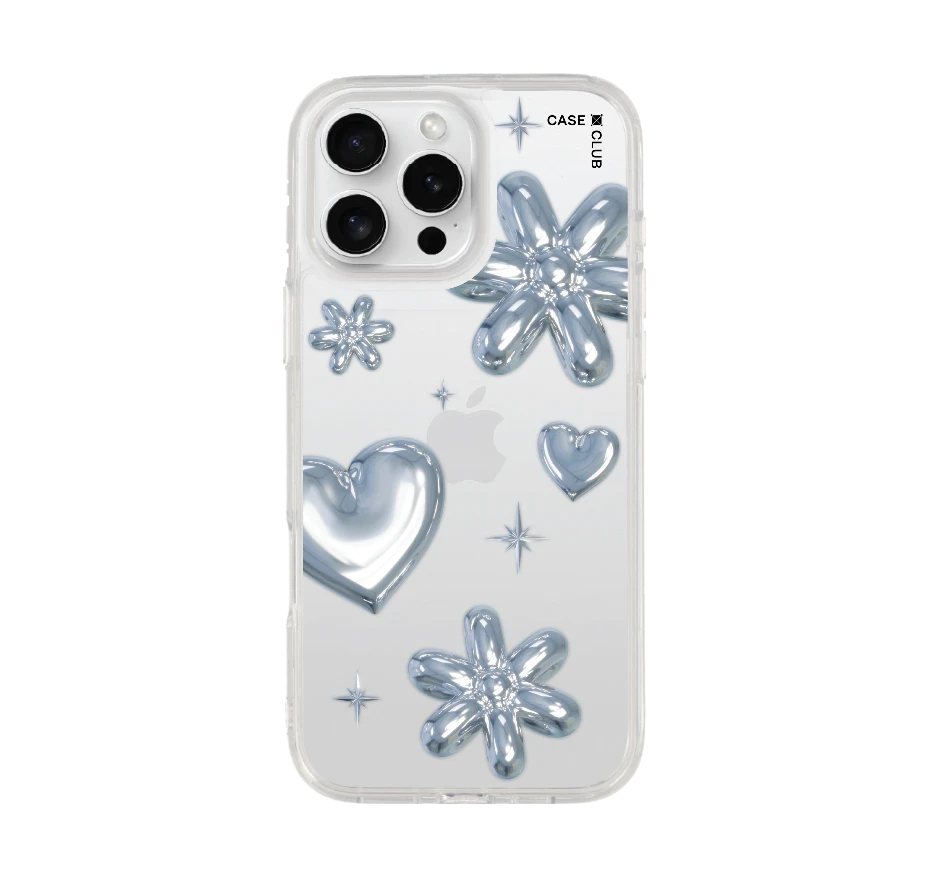 flower & heart metallic balloons