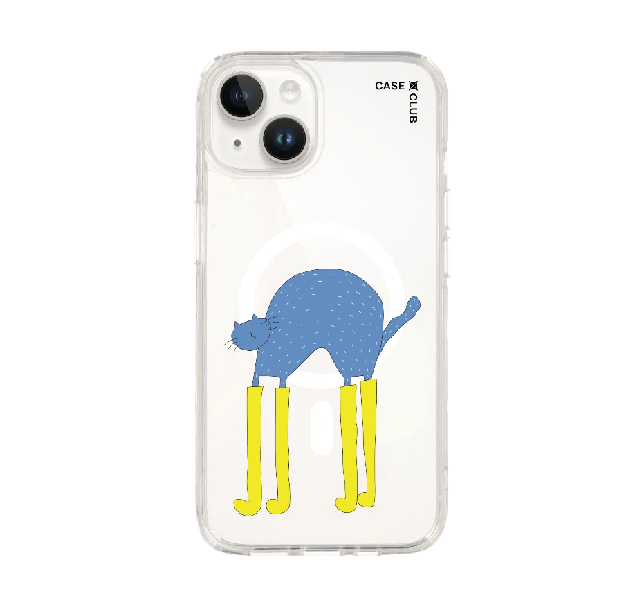 blue cat with yellow boots