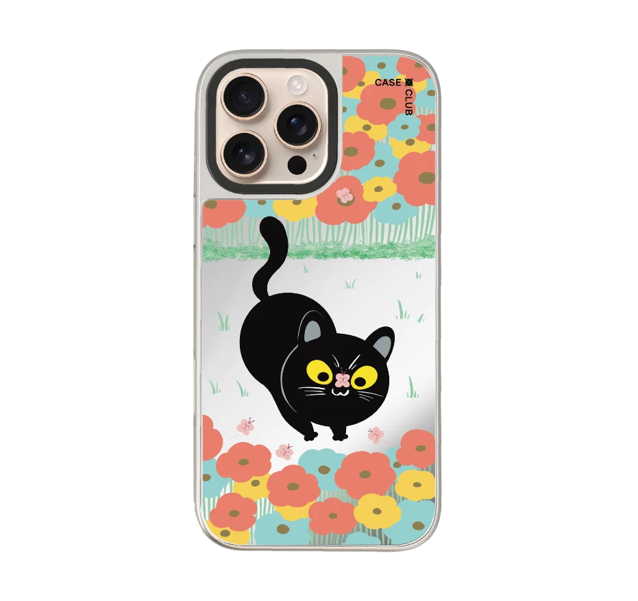 flower black cat