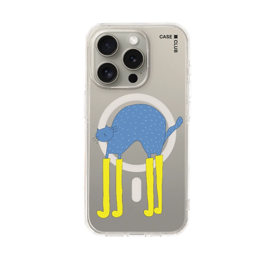 blue cat with yellow boots