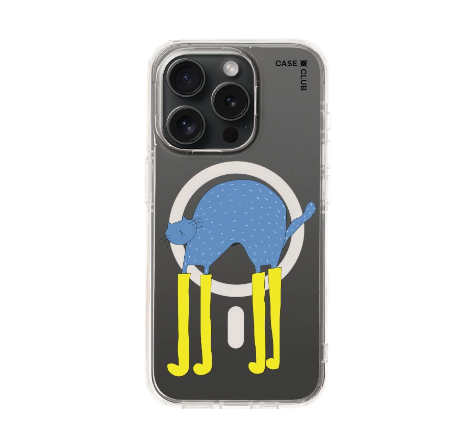 blue cat with yellow boots