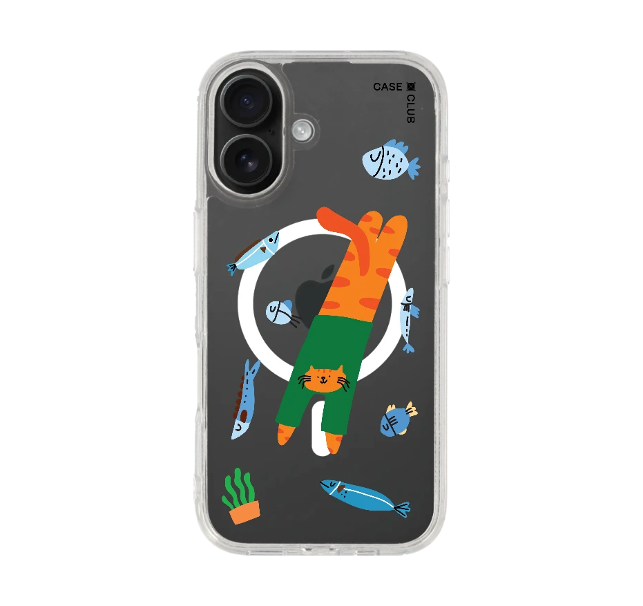 orange cat with green shirt