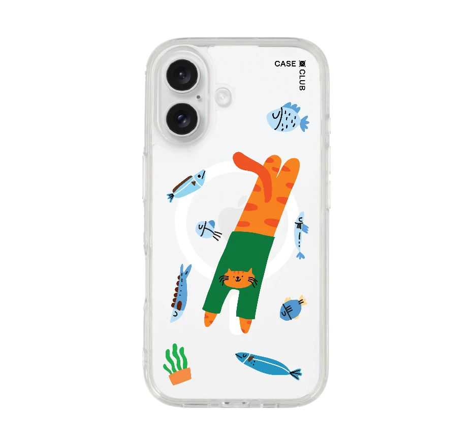 orange cat with green shirt