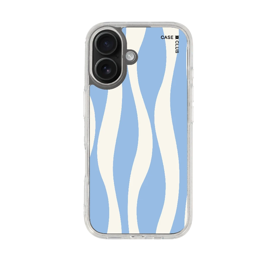 white & blue wavy pattern