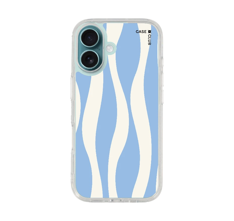white & blue wavy pattern