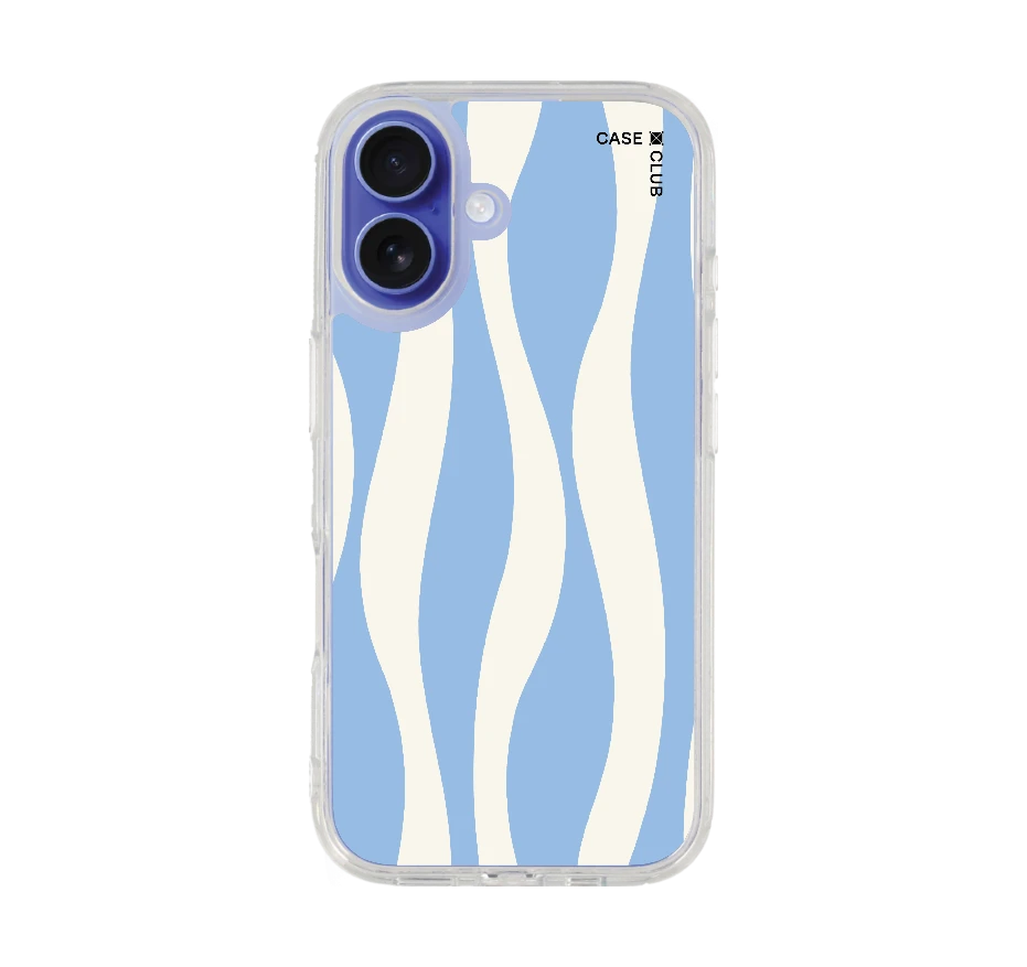white & blue wavy pattern