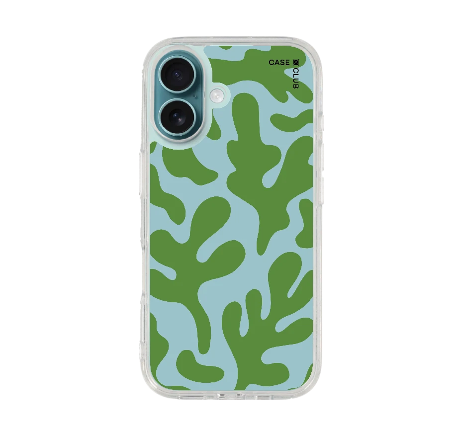 blue & green abstract freeform pattern