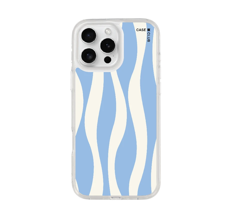 white & blue wavy pattern