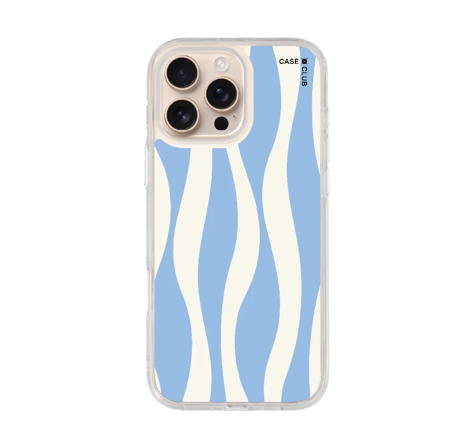 white & blue wavy pattern