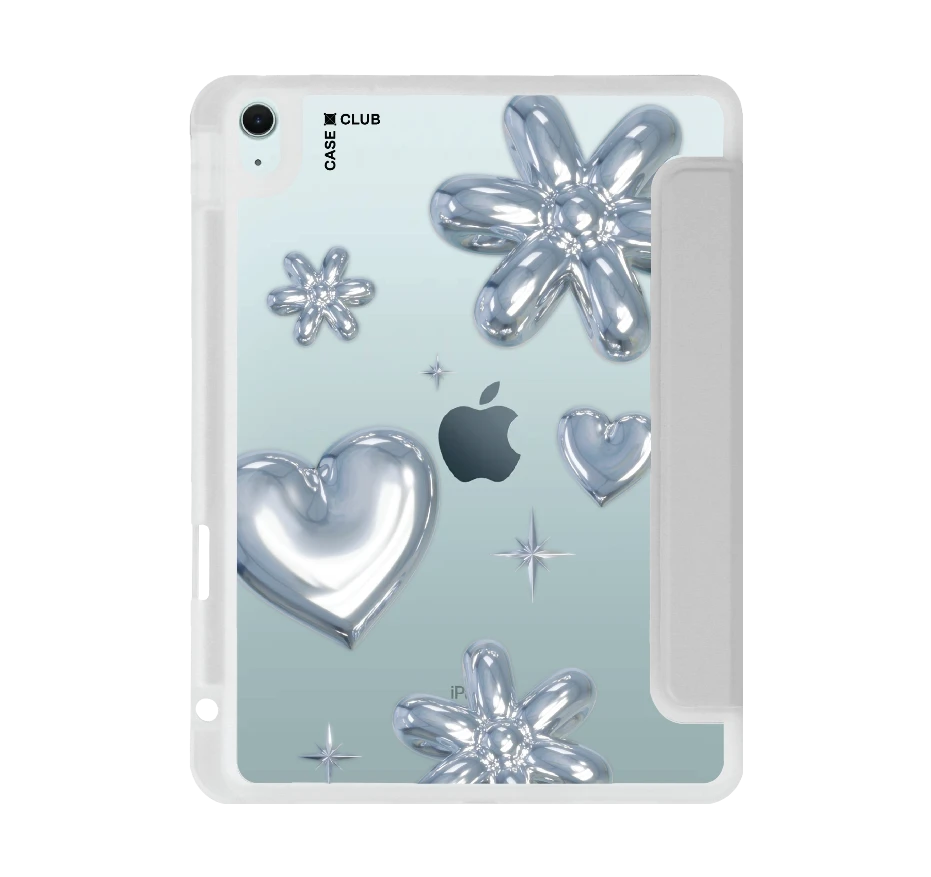 flower & heart metallic balloons