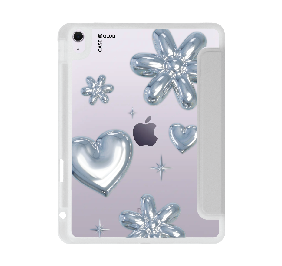flower & heart metallic balloons
