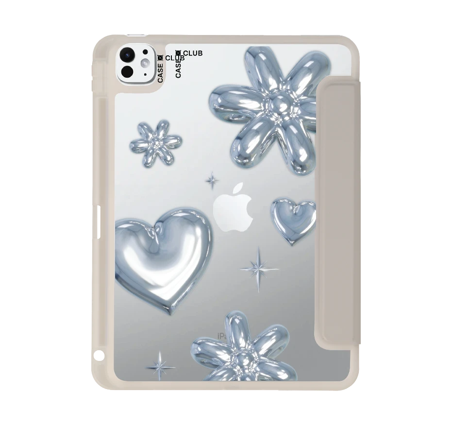 flower & heart metallic balloons