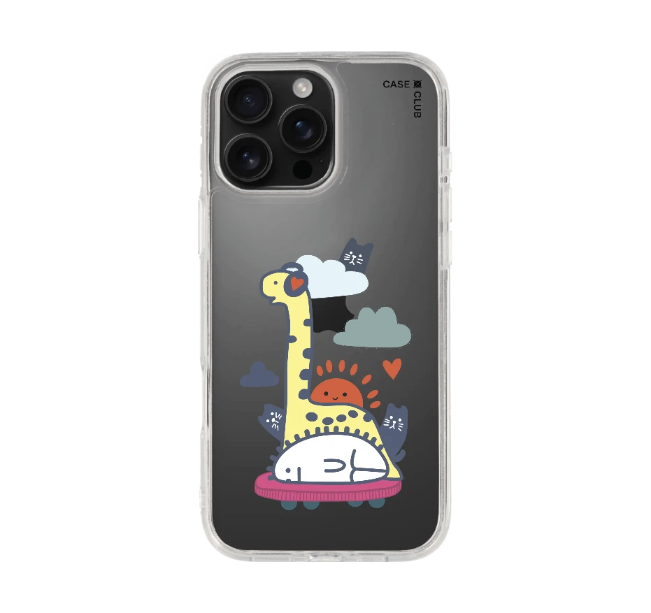 brachiosaurus on headphone