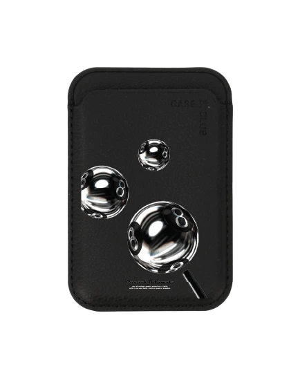 กระเป๋าใส่บัตร magsafe ดำ ลูกพูลโครเมียม