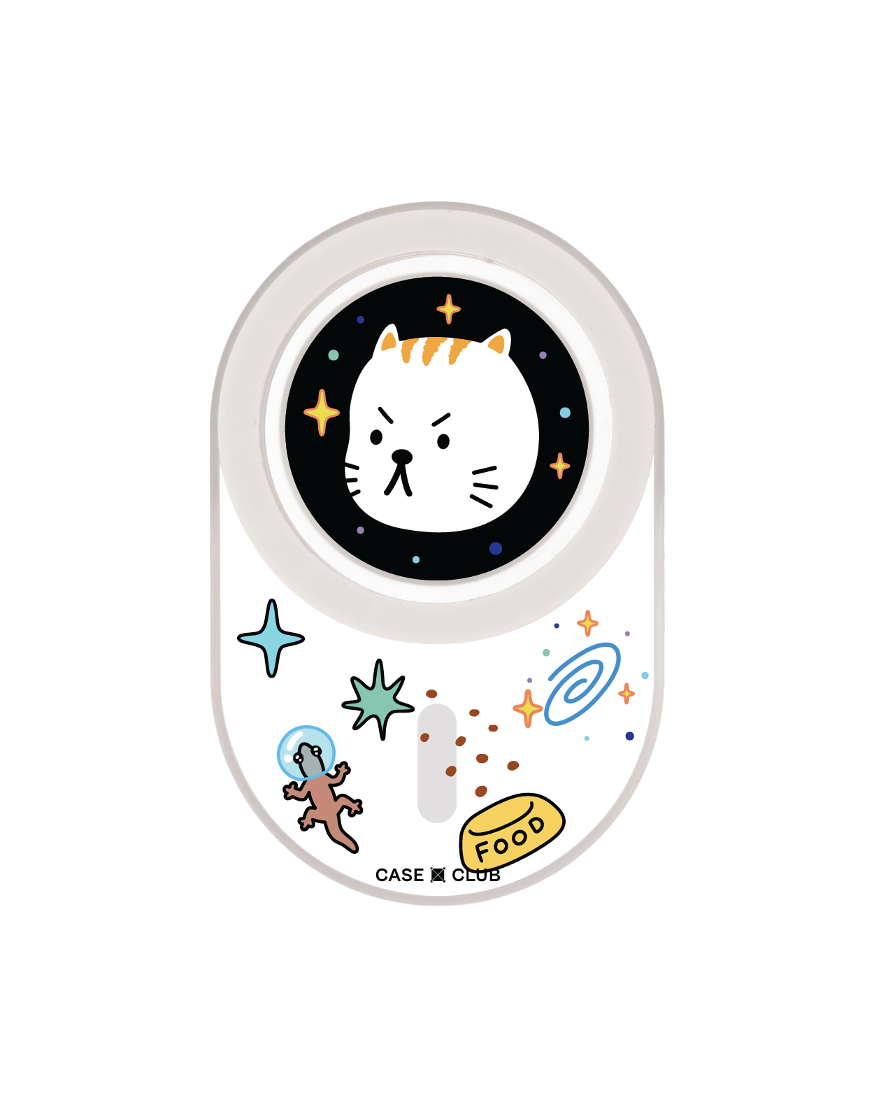 clear popgrip salmon cat space
