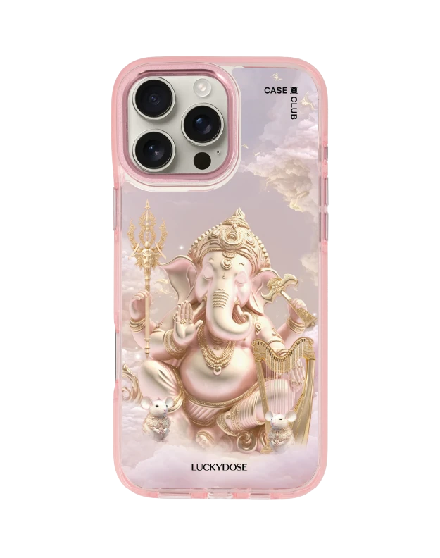 iphone 16 pro max clear pink magsafe luckydose ganesha ganapati