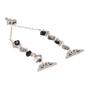 apple watch strap grey crystal with black flower 40/41 mm