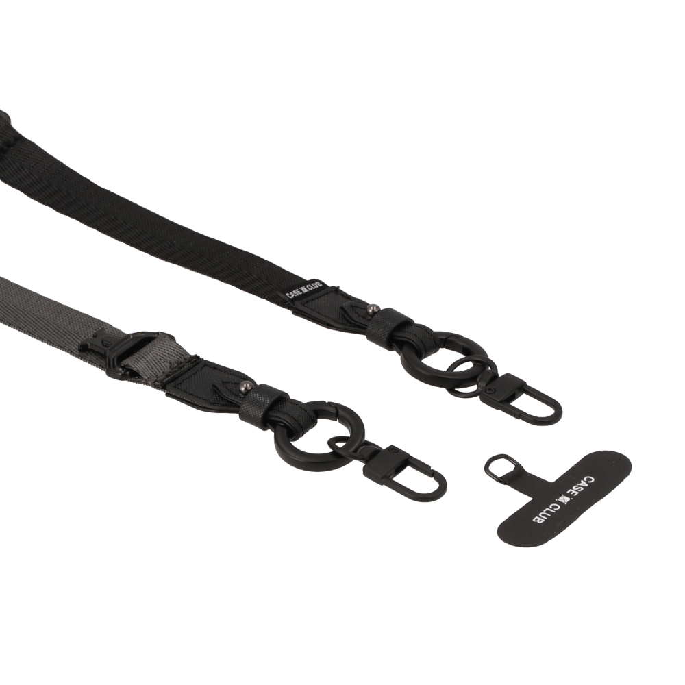 black/grey crossbody 2 in 1 lanyard