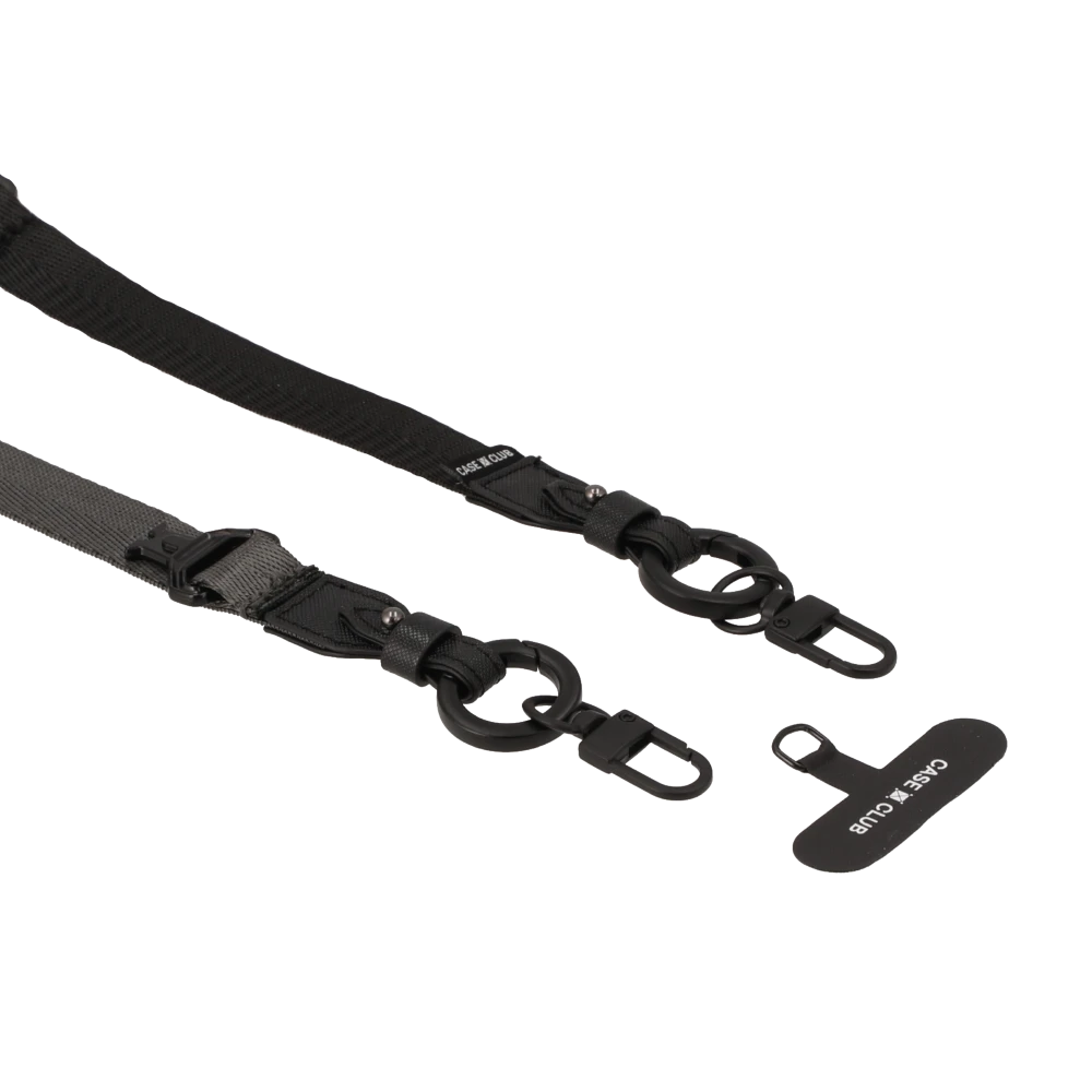 black/grey crossbody 2 in 1 lanyard