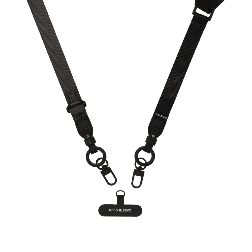 black/grey crossbody 2 in 1 lanyard