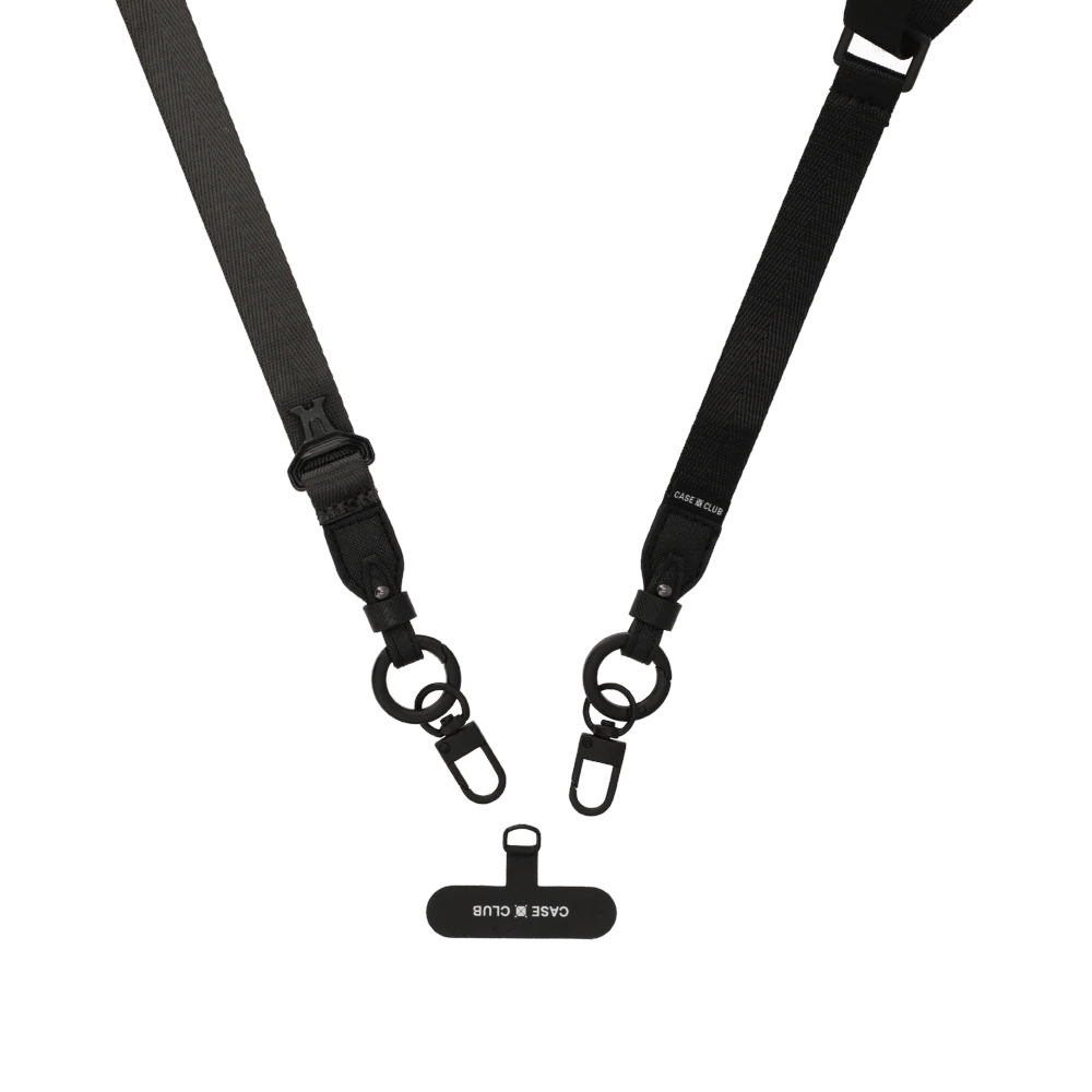 black/grey crossbody 2 in 1 lanyard