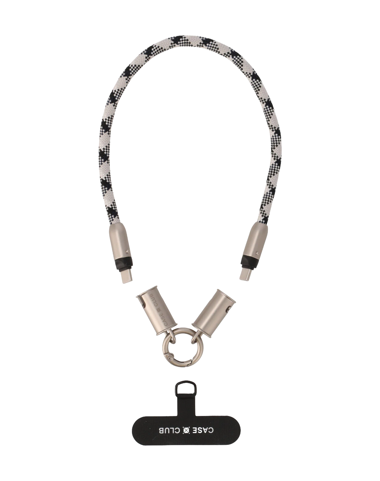 c to c rope wrist cable black & white