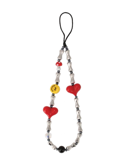 charm silver heart and bone