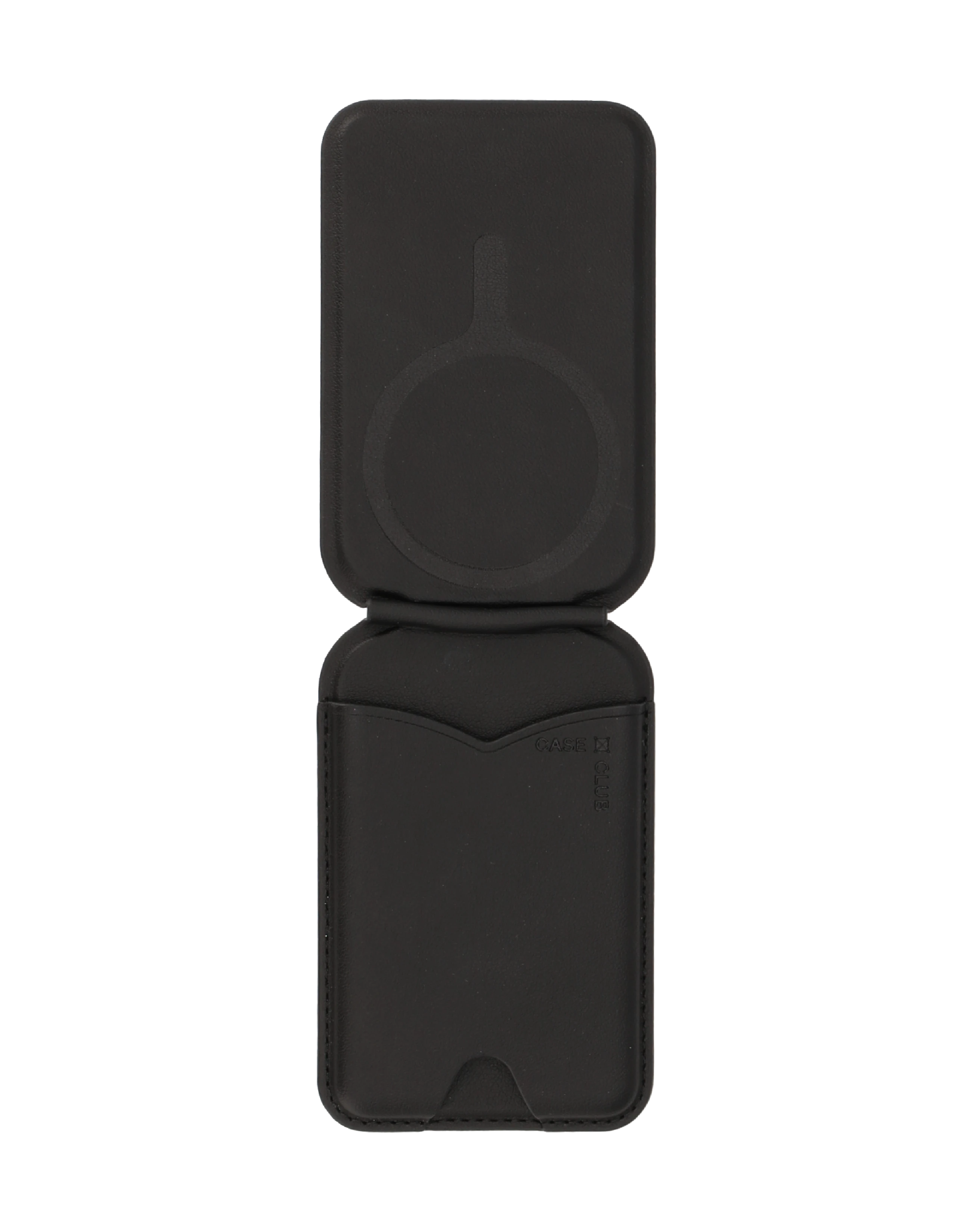 foldable mirror magsafe wallet black