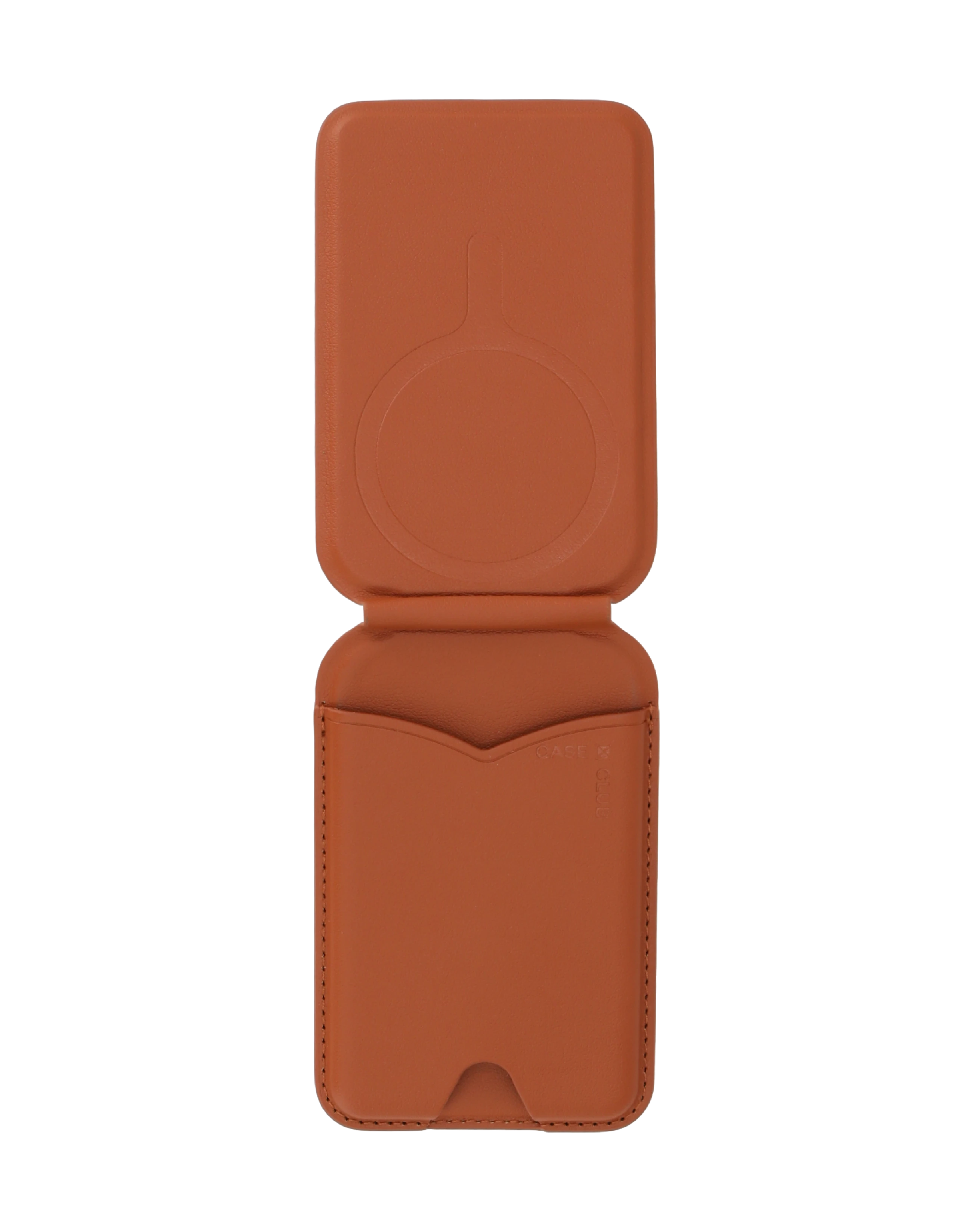 foldable mirror magsafe wallet brown