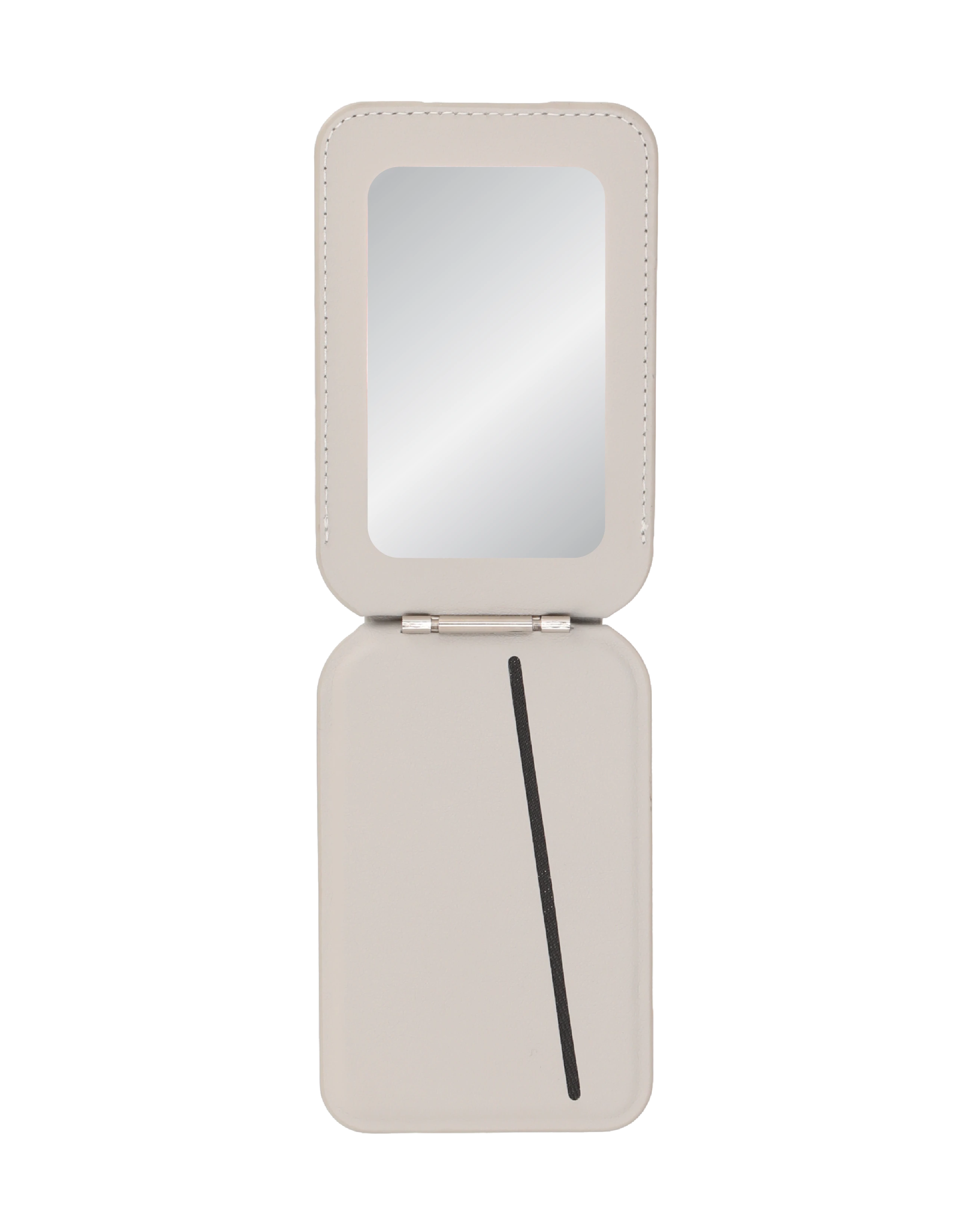 foldable mirror magsafe wallet light grey