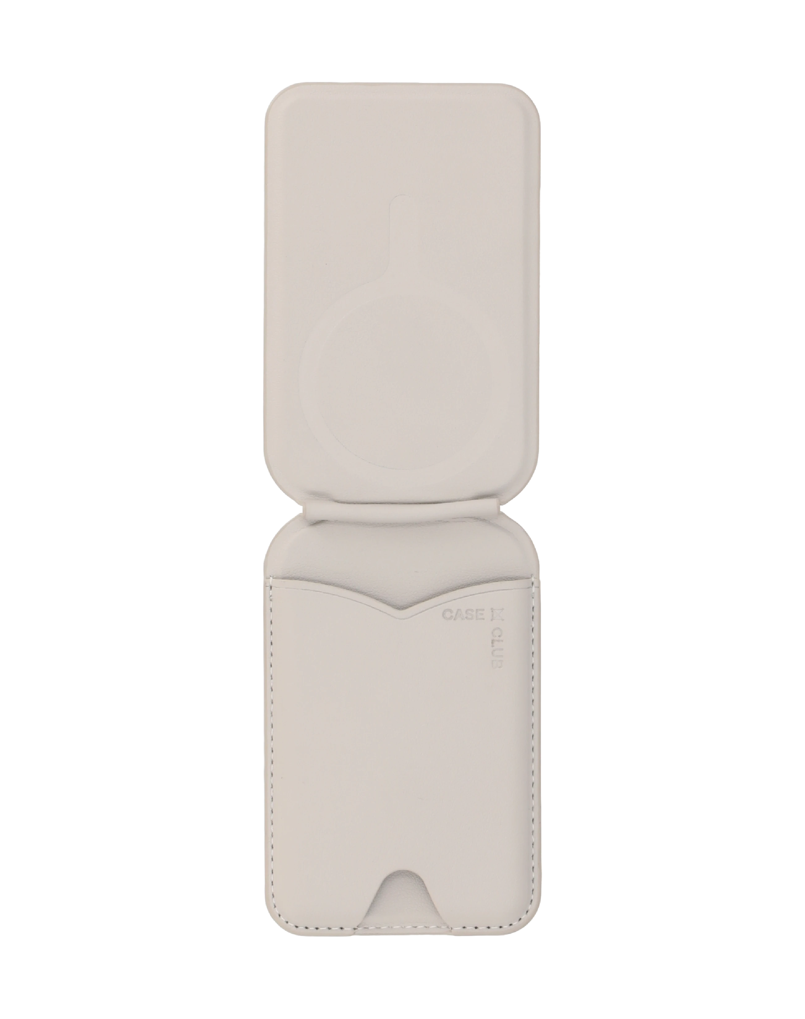 foldable mirror magsafe wallet light grey