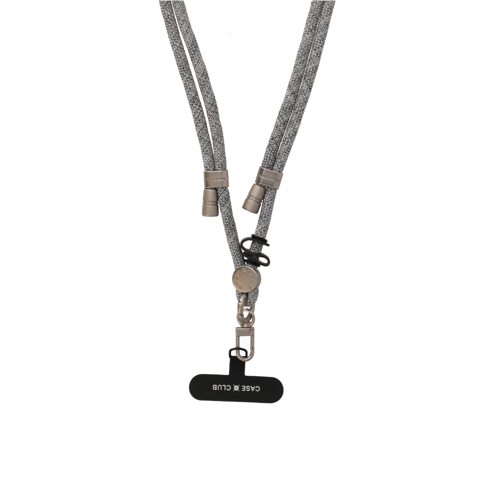 heather grey rope crossbody strap
