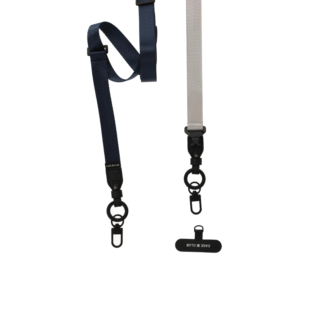 navy/grey crossbody 2 in 1 lanyard