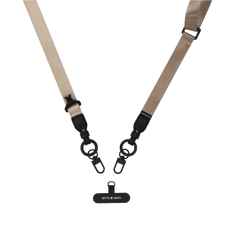 taupe crossbody 2 in 1 lanyard