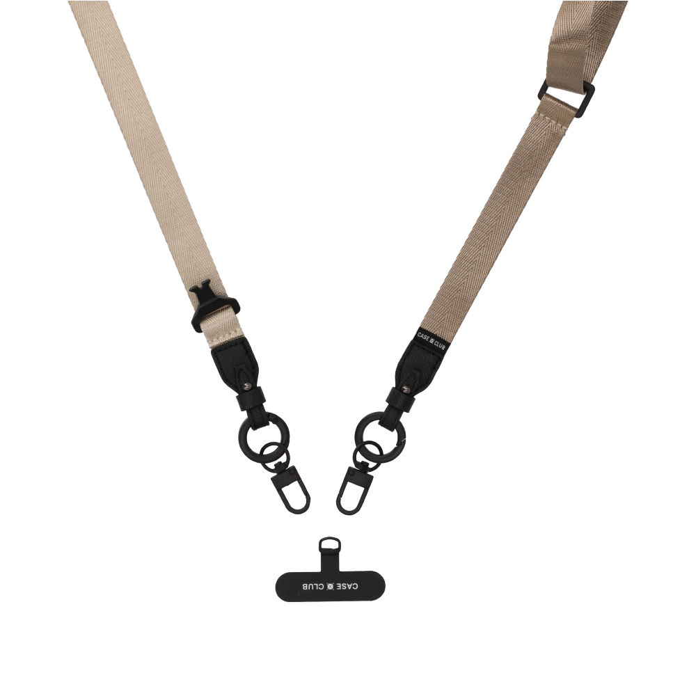 taupe crossbody 2 in 1 lanyard
